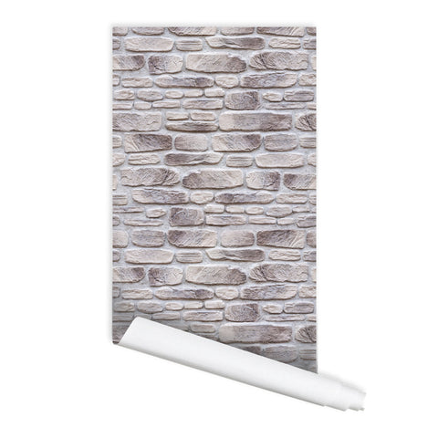 Create a Rustic Vibe with Stones in Wall Peel & Stick Repositionable Fabric Wallpaper by RoyalWallSkins