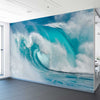 Wall Mural The ocean turns into blue fire - Peel and Stick Fabric Wallpaper for Interior Home Decor