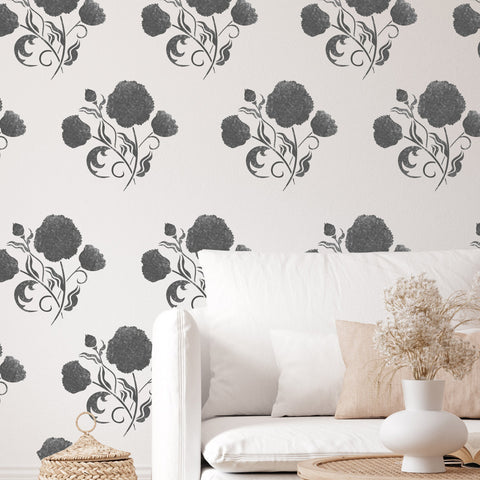 Turkish Poppy Wall Stencil - Stylize your home DIY projects with a timeless floral design perfect for enhancing your home improvement