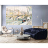Wall Mural Tugboat at the Pont Neuf, Paris - Peel and Stick Fabric Wallpaper for Interior Home Decor