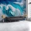 Wall Mural The ocean turns into blue fire - Peel and Stick Fabric Wallpaper for Interior Home Decor