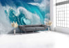 Wall Mural The ocean turns into blue fire - Peel and Stick Fabric Wallpaper for Interior Home Decor