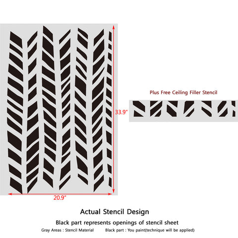 Herringbone Pattern Allover Zoe Stencil for DIY Decor