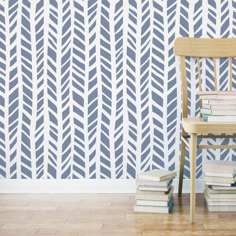 Herringbone Pattern Allover Zoe Stencil for DIY Decor
