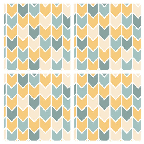 Decorative Tiles Stickers Chevron Pattern - Set of 4 tiles - Tile Decals Art for Walls Kitchen backsplash Bathroom Accent Kitchen