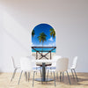 Arch balcony 3D Wall Mural Huge size - Beautiful beach and Tropical sea - Removable Peel and stick Fabric Decal