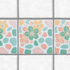 Decorative Tiles Stickers Flower Design - Set of 4 tiles - Tile Decals Art for Walls Kitchen backsplash Bathroom Accent Kitchen