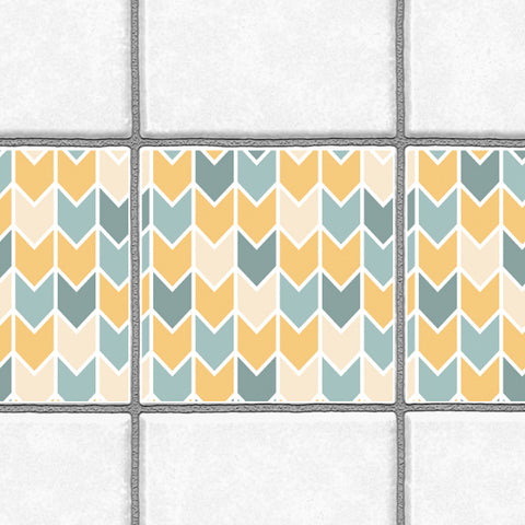 Decorative Tiles Stickers Chevron Pattern - Set of 4 tiles - Tile Decals Art for Walls Kitchen backsplash Bathroom Accent Kitchen