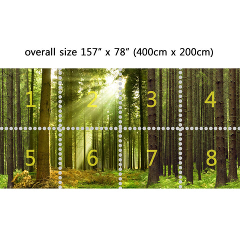 Wall Mural Life in the Woods, Peel and Stick Repositionable Fabric Wallpaper for Interior Home Decor