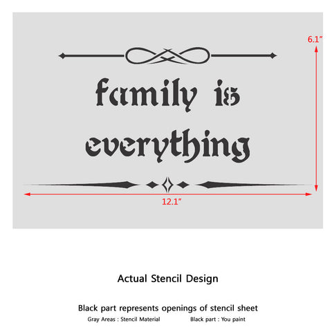 Family is everything Shabby chic Stencils reusable Airbrush template