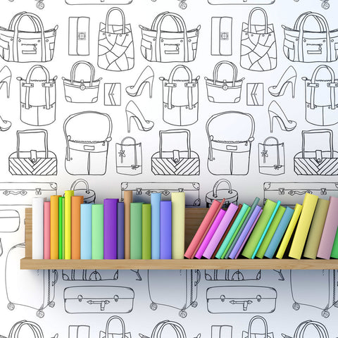 Accessories Pattern Self adhesive Peel & Stick Repositionable Fabric Wallpaper