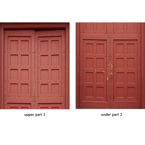 Door Wall Sticker Wood door in a Temple - Peel & Stick Repositionable Fabric Mural 31"w x 79"h (80 x 200cm)