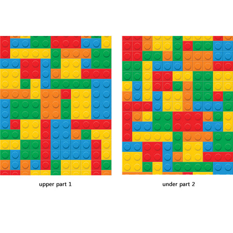 Door Wall Sticker Building Blocks - Peel & Stick Repositionable Fabric Mural 31"w x 79"h (80 x 200cm)