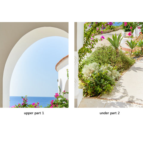 Door Wall Sticker Way into garden - Peel & Stick Repositionable Fabric Mural 31"w x 79"h (80 x 200cm)