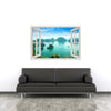 Window Frame Mural Halong Bay - Huge size - Peel and Stick Fabric Illusion 3D Wall Decal Photo Sticker