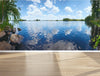 Wall Mural Beautiful lake view, Peel and Stick Repositionable Fabric Wallpaper for Interior Home Decor