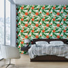 Tropical plant Pattern Chloe Self adhesive Peel and Stick Repositionable Fabric Wallpaper