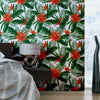 Tropical plant Pattern Chloe Self adhesive Peel and Stick Repositionable Fabric Wallpaper