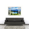 Window Frame Mural Cool water of the Lake - Huge size - Peel and Stick Fabric Illusion 3D Wall Decal Photo Sticker