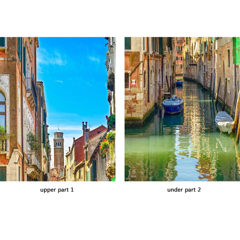 Door Wall Sticker Canal in Venice - Peel & Stick Repositionable Fabric Mural 31"w x 79"h (80 x 200cm)