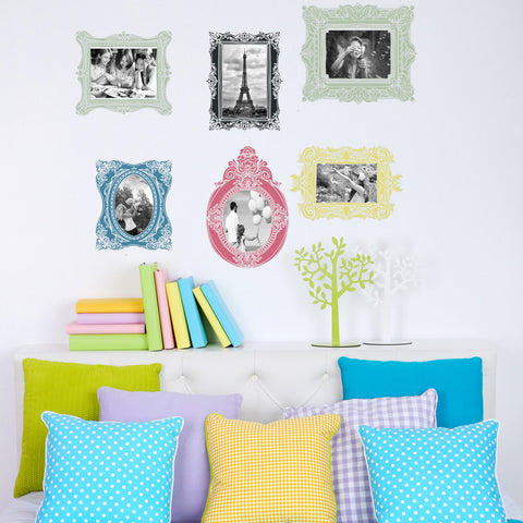 Antique Photo Frame wall decal Kit - Wall Fabic Stickers - Removable Peel and Stick for Home Nursery decor