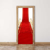 Door Mural Red carpet - Self Adhesive Fabric Door Wrap Wall Sticker