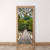 Door Mural Rope bridge across the river - Door Skin, Cover, Wrap
