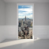 Door Wall Sticker New York City Manhattan view - Self Adhesive Fabric Door Wrap Wall Sticker