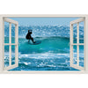 Window Frame Mural Surfers - Peel and Stick 3D Wall Decal
