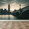 Wall Mural London in monochrome, Peel and Stick Fabric Wallpaper for Interior Home Decor