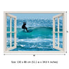 Window Frame Mural Surfers - Peel and Stick 3D Wall Decal