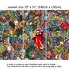 Wall Mural Graffiti Music collage Street Style, Fabric Wallpaper for Interior Home Decor