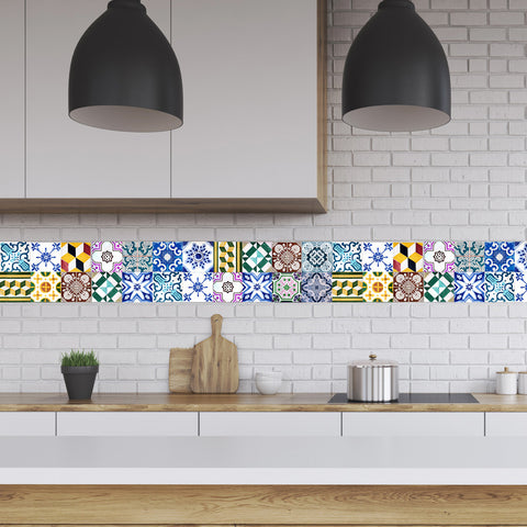 Portugal Tiles Stickers Wels - Set of 16 - for Backsplash Kitchen Home decor