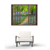 Window Frame Mural Bluebell Wood - Huge size - Peel and Stick Fabric Illusion 3D Wall Decal Photo Sticker