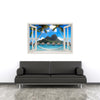Window Frame Mural Palm Beach with Hammock - Peel and Stick 3D Wall Decal