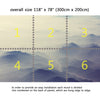 Wall Mural Foggy mountains silhouette, Fabric Wallpaper for Interior Home Decor