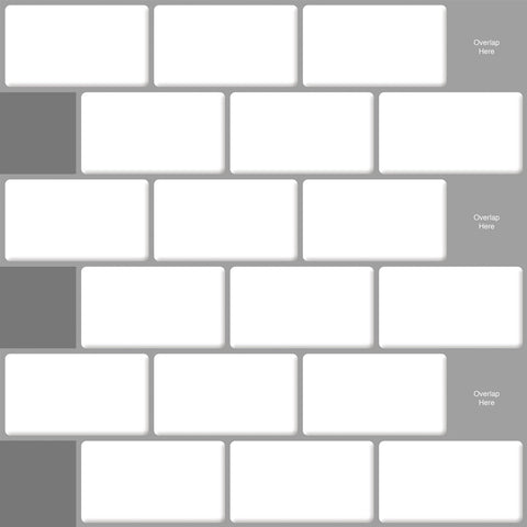 Peel and Stick Tile Stickers Pack of 5 White Subway Tiles