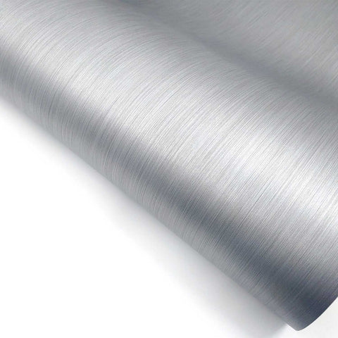 Brushed Metal Texture Interior Film - Gray, 24" x 78.7" Self Adhesive Peel and Stick