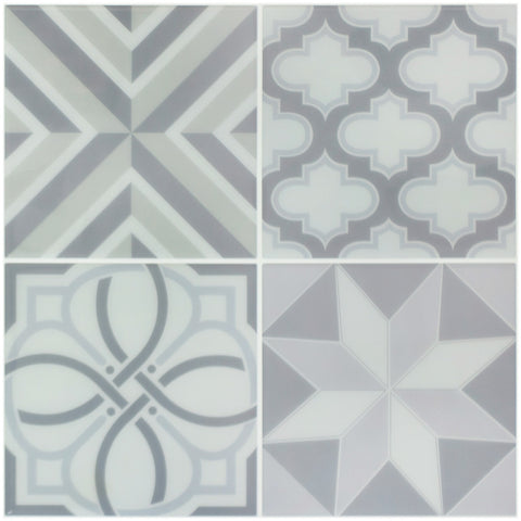 Peel and Stick Tile Stickers Pack of 5 Ranua Gray, Self Adhesive