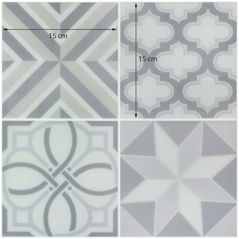 Peel and Stick Tile Stickers Pack of 5 Ranua Gray, Self Adhesive