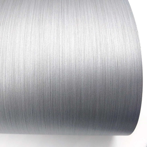 Brushed Metal Texture Interior Film - Gray, 24" x 78.7" Self Adhesive Peel and Stick