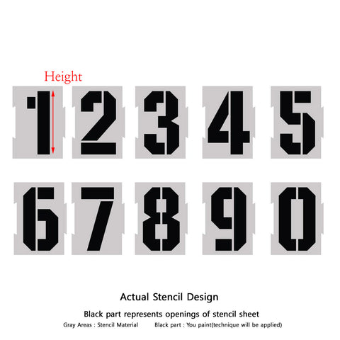 10 Pieces Number Stencils, 0 to 9 Number Template for Painting Address in Wall Wood Road Mailbox V0042
