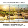 Wall Mural Safari Wildlife, Fabric Wallpaper for Home Decor