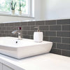Deep gray Subway Tiles Pack of 5 Peel and Stick