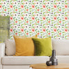 Floral pattern Debe Peel & Stick Removeable Fabric Wallpaper