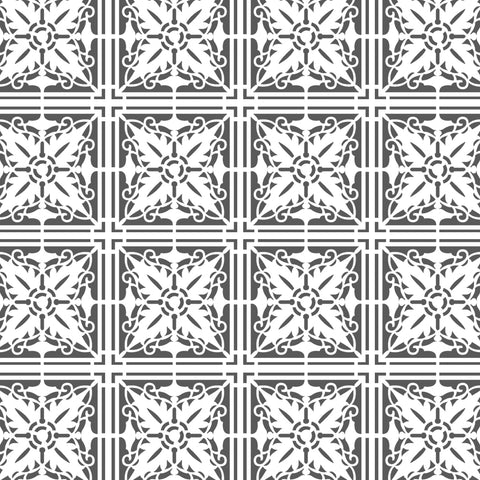 Wall Stencils Damask Tile Stencil for DIY Decor Faux Reusable Template V0034