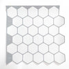 Peel and Stick Tile Stickers Pack of 5 White Hexagon Tiles ,Self Adhesive Wall Tiles