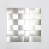 Easy DIY Peel and Stick Metal Backsplash Tile Square Silver Lenkeran, Aluminum Surface Wall Tiles for Kitchen Wall