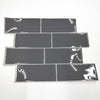 Deep gray Subway Tiles Pack of 5 Peel and Stick