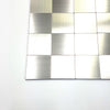 Easy DIY Peel and Stick Metal Backsplash Tile Square Silver Lenkeran, Aluminum Surface Wall Tiles for Kitchen Wall